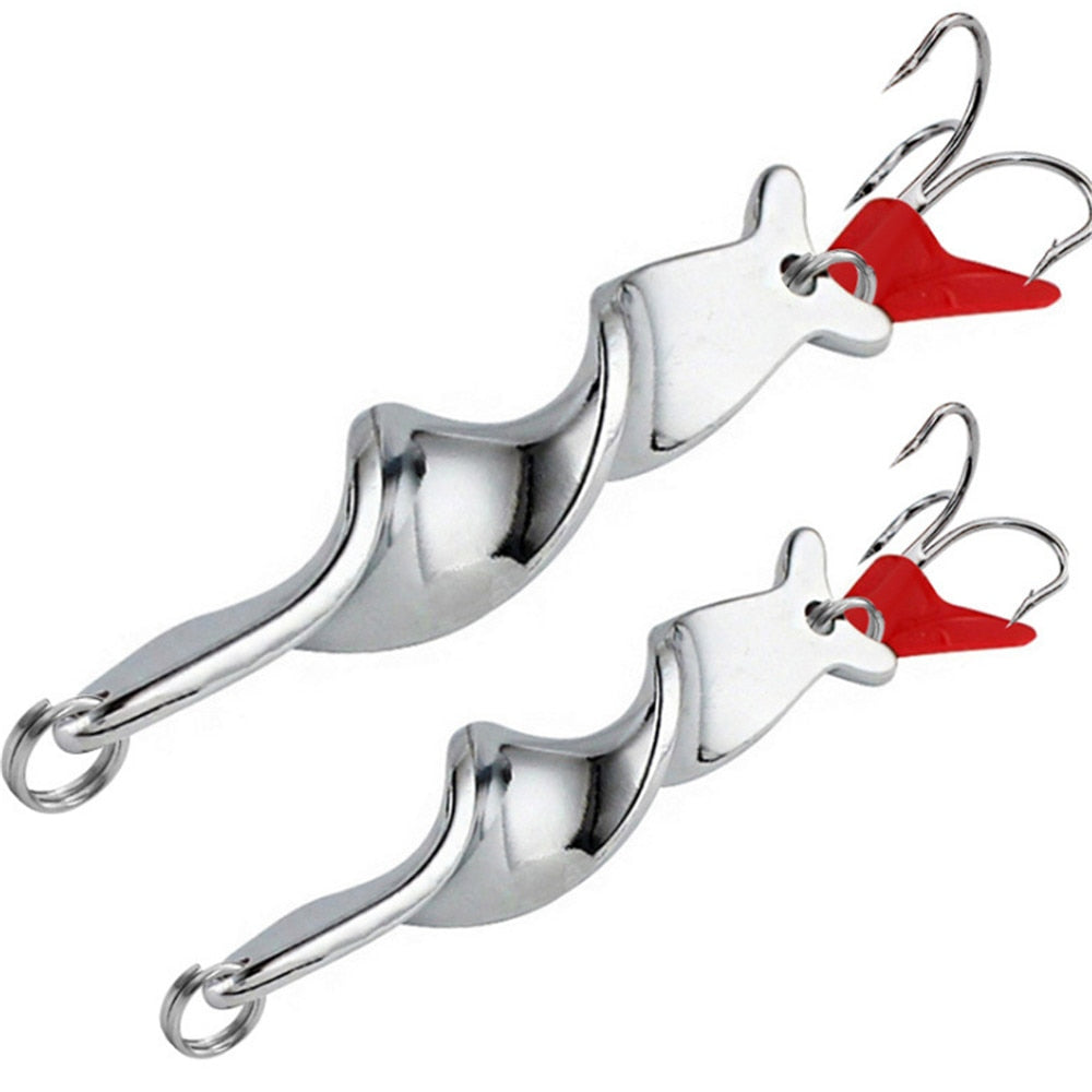 1PCS 10g 14g 21g 28g Rotating Metal Spinner Spoon Fishing Lure