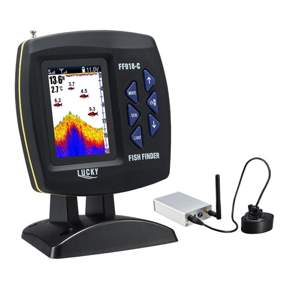 FF918-CWLS Fish Finder 980 Feet 3.5" LCD 90 Degrees 125 kHz Sonar