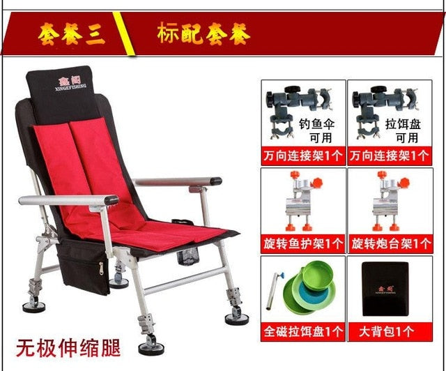 Light And Portable Aluminum Alloy European Fishing Deck Chair - efishingshop